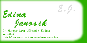 edina janosik business card